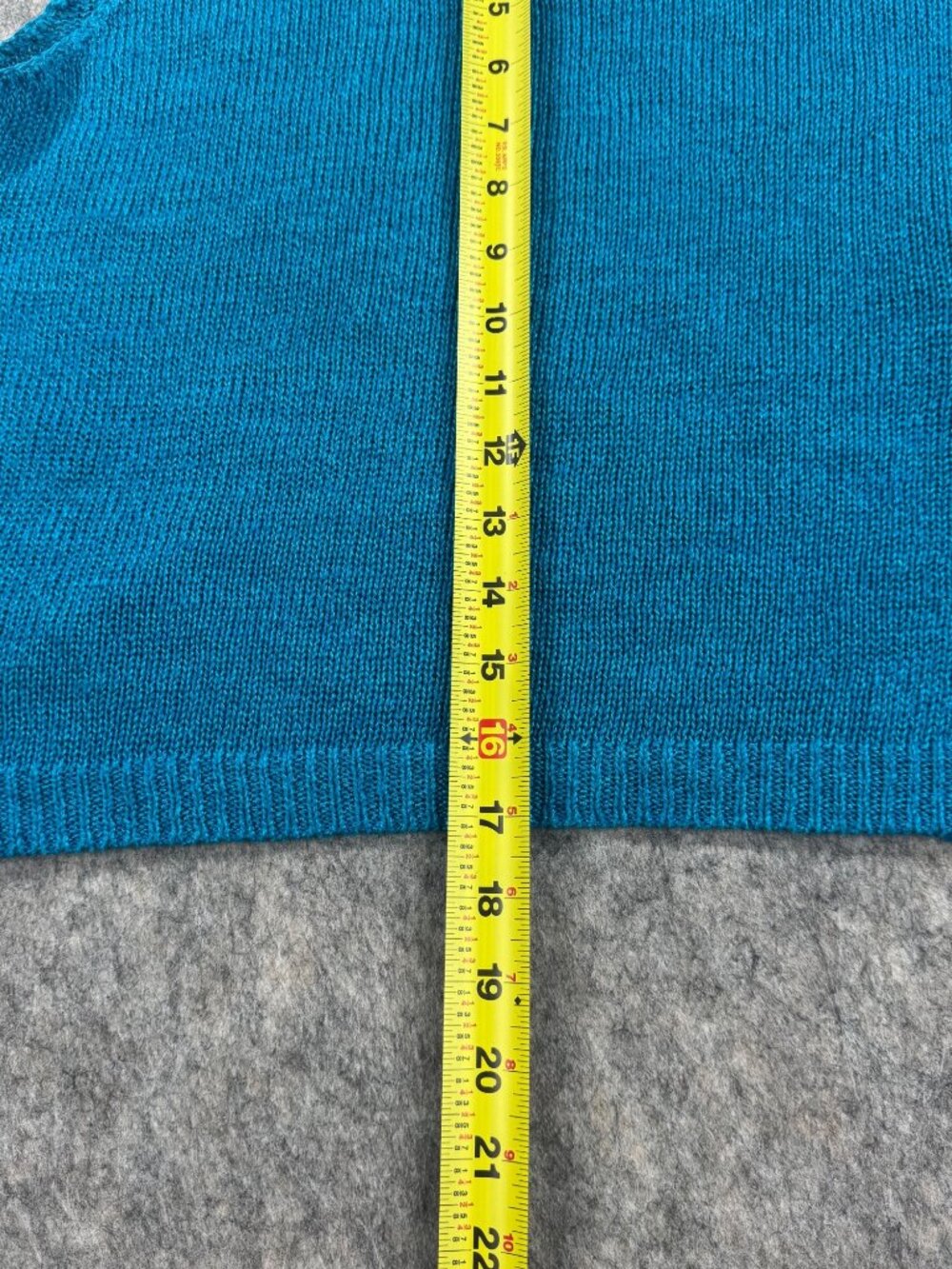 Vintage Renee Tener for Jeanne Pierre Knit Tank Top Blue Graphic Sz M - Picture 7 of 8
